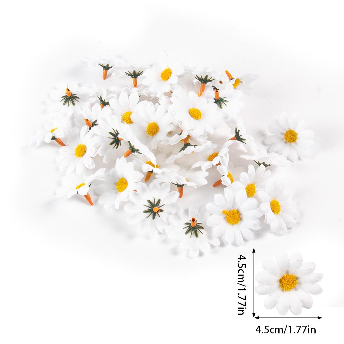 

100 шт. Мини-цветочная головка ромашки Декоративные шелковые искусственные цветы Свадебные украшения DIY Цветочный дизайн Ремесла Декор для домашней вечеринки белый