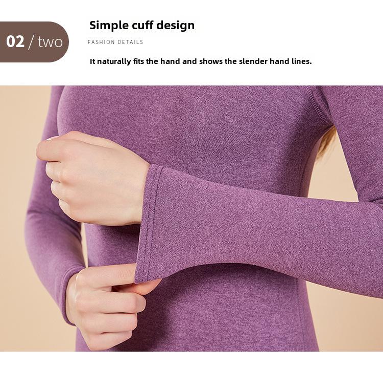 Plus Size Sherpa Thermal Underwear Set - Velvet Thick, Half Turtleneck for Men & Women