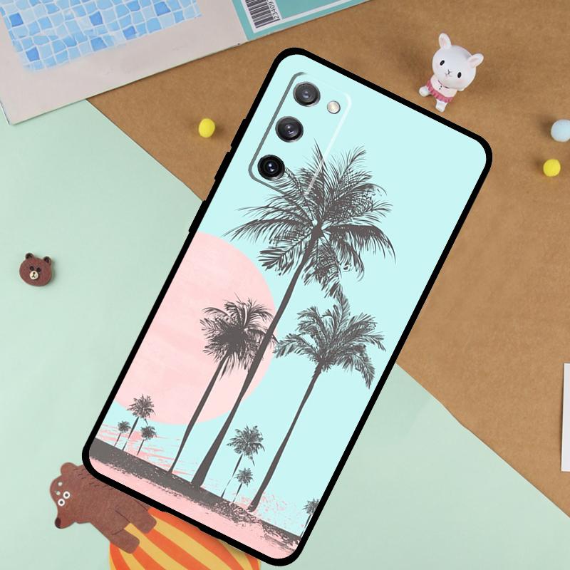 

Summer Beach Sunset Palm Tree Case For Samsung Galaxy S23 S22 Ultra S21 S20 FE S8 S9 S10 Note 10 Plus Note 20 Ultra Cover Galaxy S21