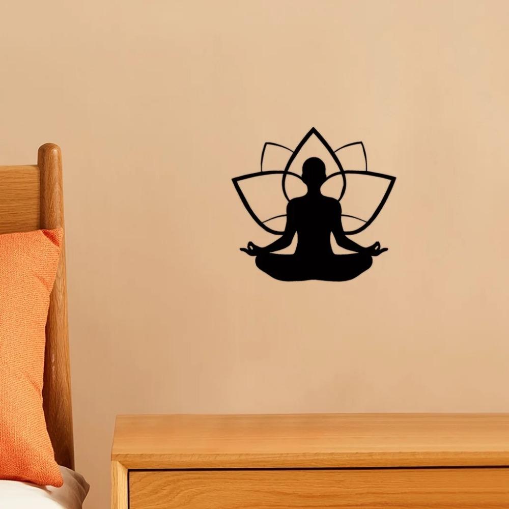 1 шт. Железный Арт-Цветок Лотоса Сидящий Человек Настенный Декор - Изысканная — фото 7