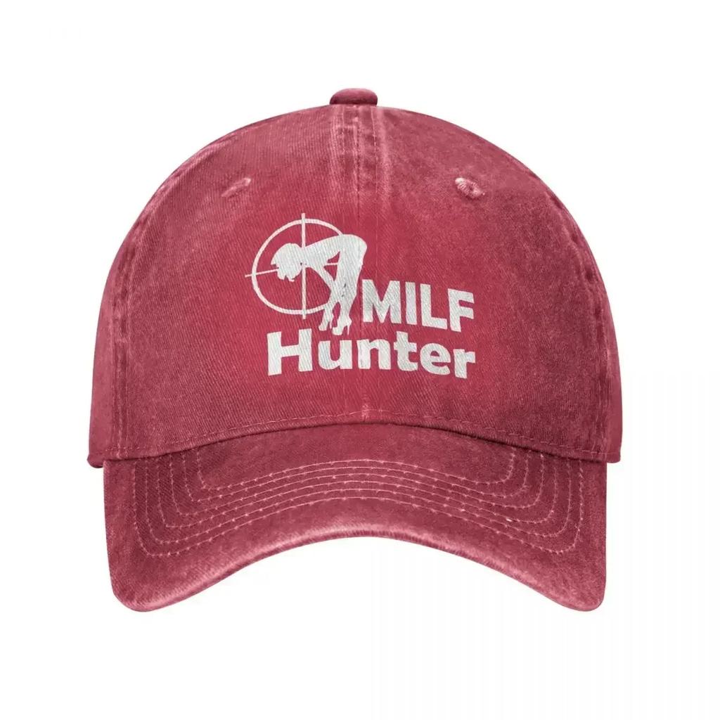 MILF Hunter Herren Damen Baseballkappen Distressed Cotton Hüte Kappe Klassische Outdoor-Aktivitäten Verstellbare Passform Sonnenkappe