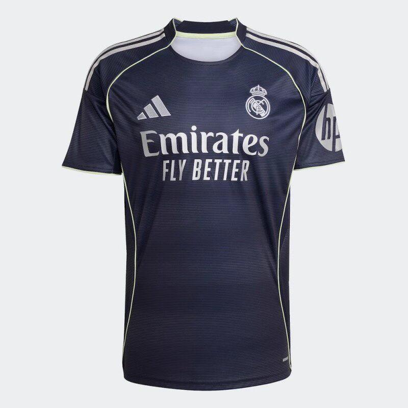 Adidas Real Madrid 25/26 Fan Edition Away Casual Round Neck Slim Short Sleeve Football Jersey Men's