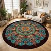 Retro Ethnic Bohemian Large Round Carpet for Living Room Home Decor Rugs Non-slip Washable Bedroom Entrance Lint-free Floor Mat