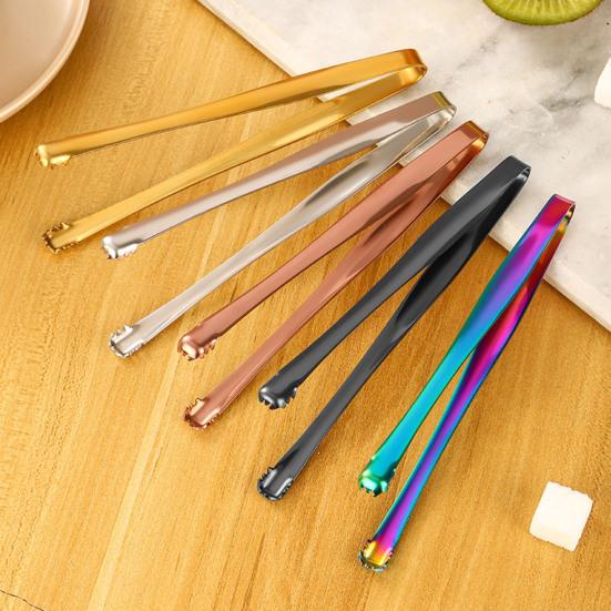 huaqianguhh Stainless Steel Ice Clamp, with Anti-Slip Serrated, Multi Purpose Serving Utensil, for Cubes Sugar Coffee Bar Use