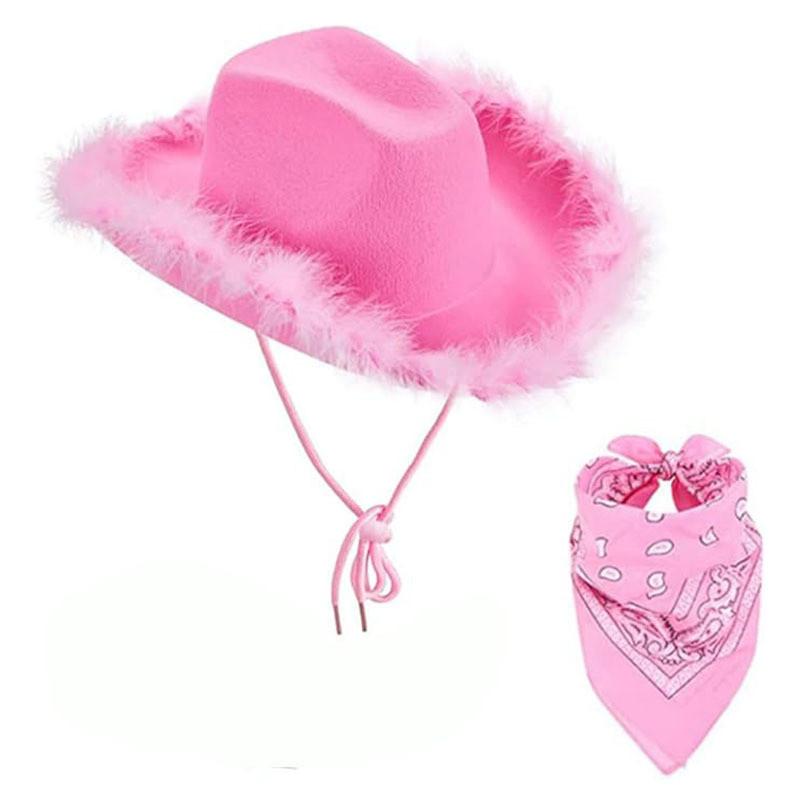 Halloween Fashion Fringe Cowboy Hat With Bandana Accessory For Parties Costume