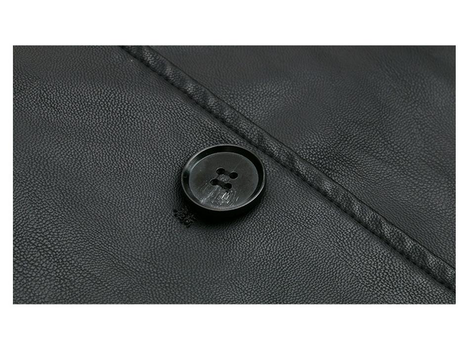 Veste Manteau Mi-long Petit en Cuir PU Rétro Mode Automne 2024 pour Femme