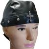 Kadın Punk Tarzı Kurukafa Şapka - Siyah Çivili Suni Deri Bandana Baş Örtüsü Metal Kenarlıklı, Motosiklet ve Hip Hop Modası İçin Ayarlanabilir Biker Doo Rag