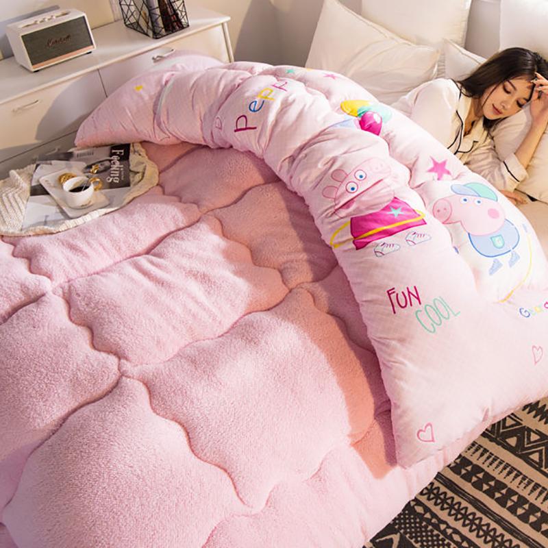 Verdickte Winterdecke aus Lammwolle, doppelte Steppdecke, warme Steppdecke, Einzelbettdecke für Studentenwohnheime