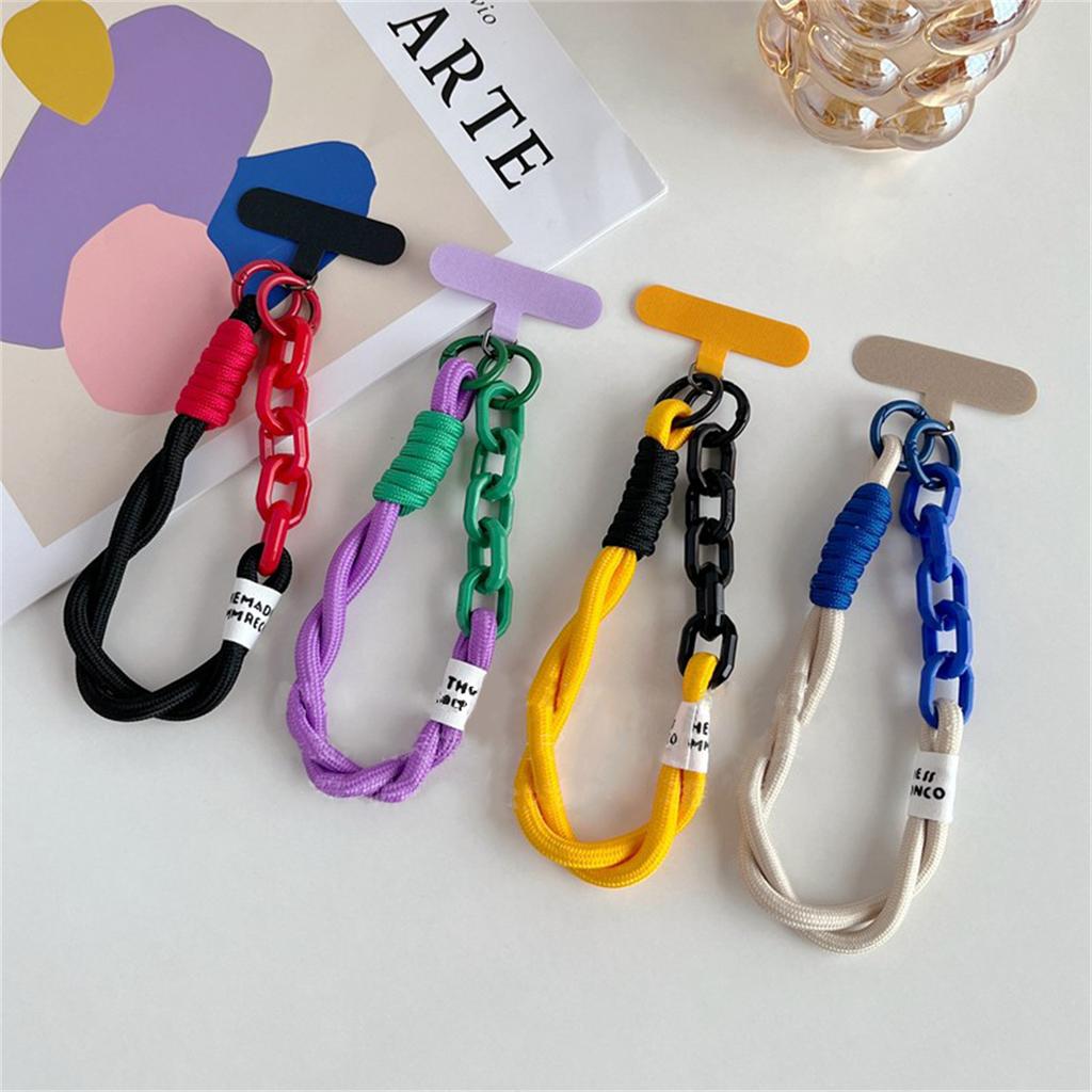 Stylish Korea Phone Lanyard Strap Bag Weave Strips Keycord Hanging Trousers Anti-loss Key Chain Wrist Rope For iPhone 17 Pro Max