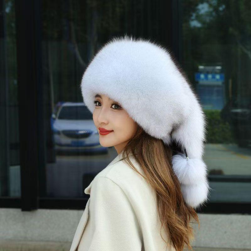 Fox Raccoon Hair New Winter Hat Women's Imitation Fur Thickened Versatile Mongolian Ear Protector Mother Bag Head Princess Hat