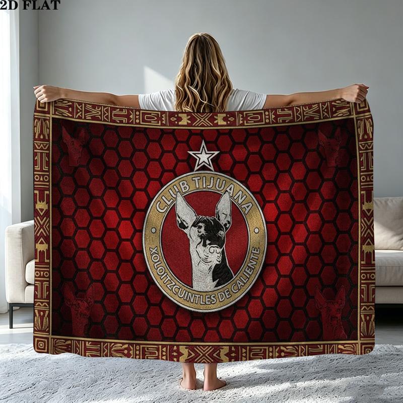 Tijuana Logo Print Flannel Blanket High Quality Warm Comfortable Cover for All Seasons Perfect for Gifts Home Decor
