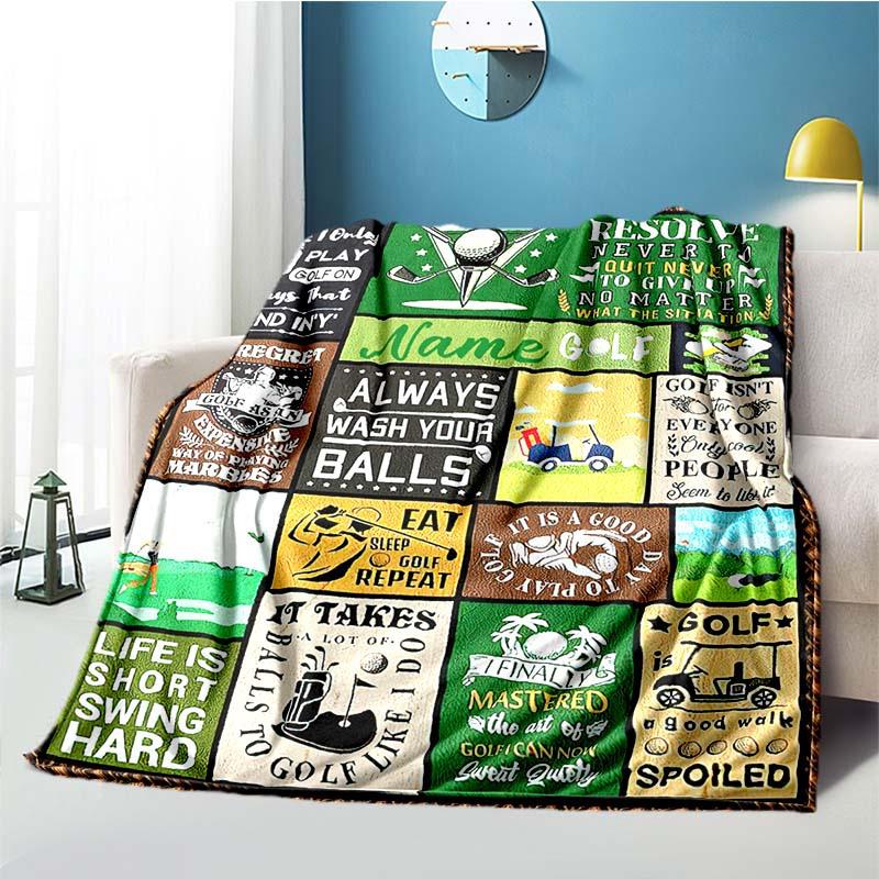Long Distance Golf Customize Your Name Blanket Used For Chair Office Sofa Bed Camping Soft And Warm Giving Friends And Relatives Birthday Graduation