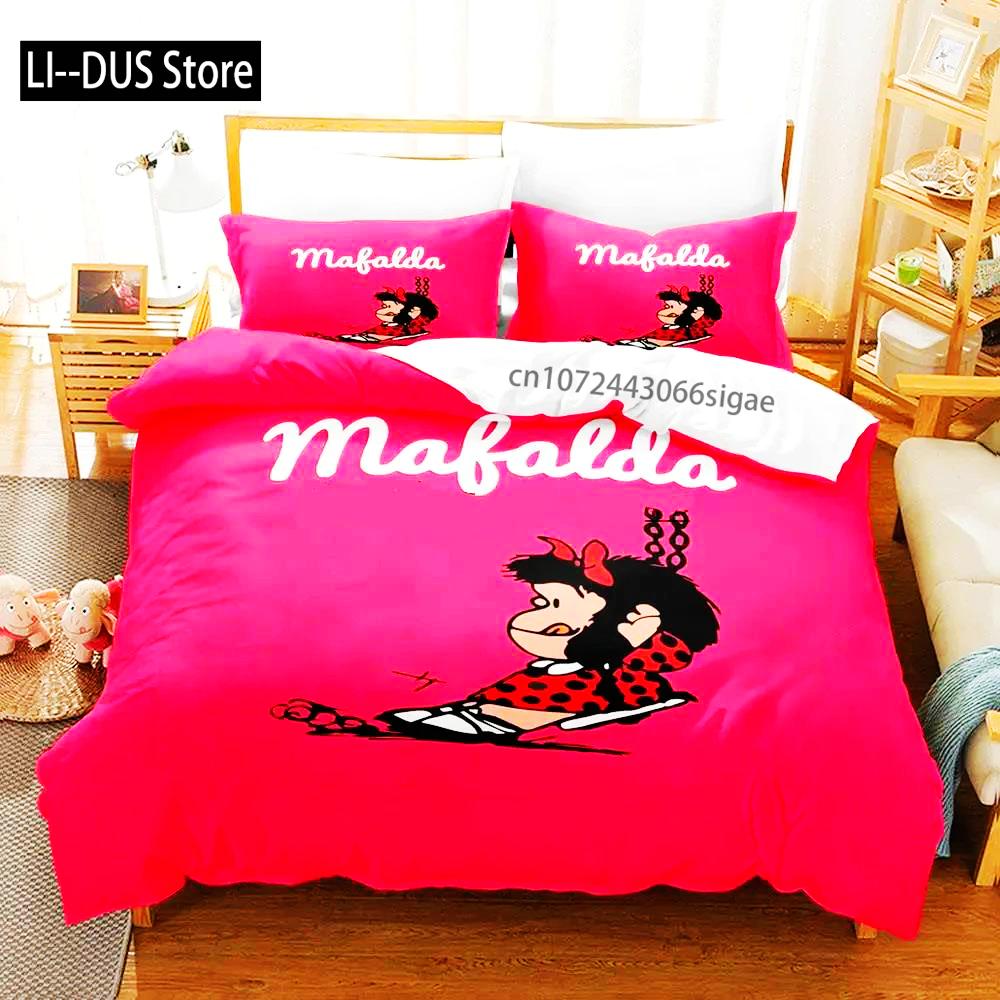 Mafalda Boys Bedroom Bedding Single Twin Full Queen King Size Aldult Duvetcover 3D Anime Bed Sheet Set 2024 Quilt Cover Pillowca