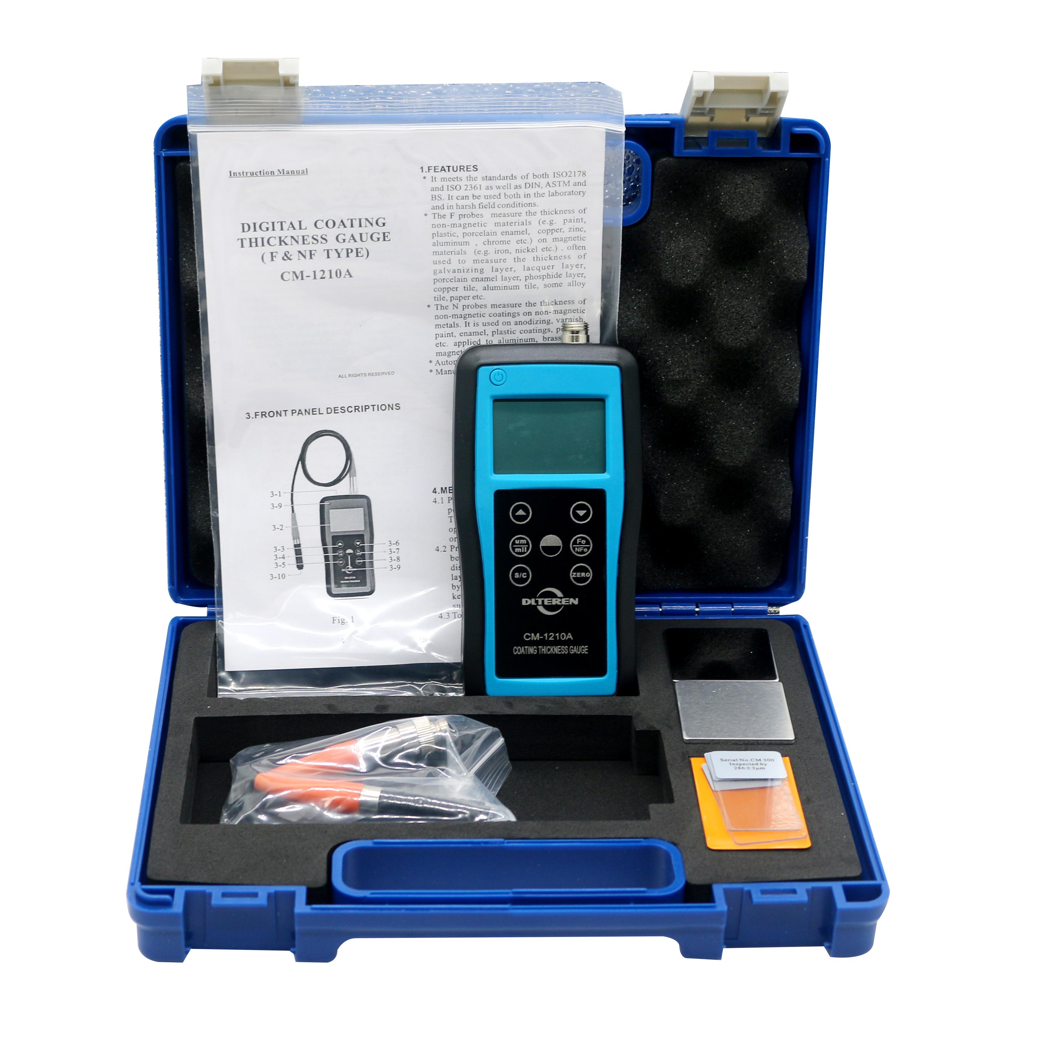 DLTEREN CM-1210A Digital LCD F Probes 0~2000 Um/0~80 Mil Paint Coating Thickness Meter Gauge 0~2000um/0~80mil