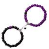 Magnetic Heart Couple Bracelets: Trendy Beaded Set for Women