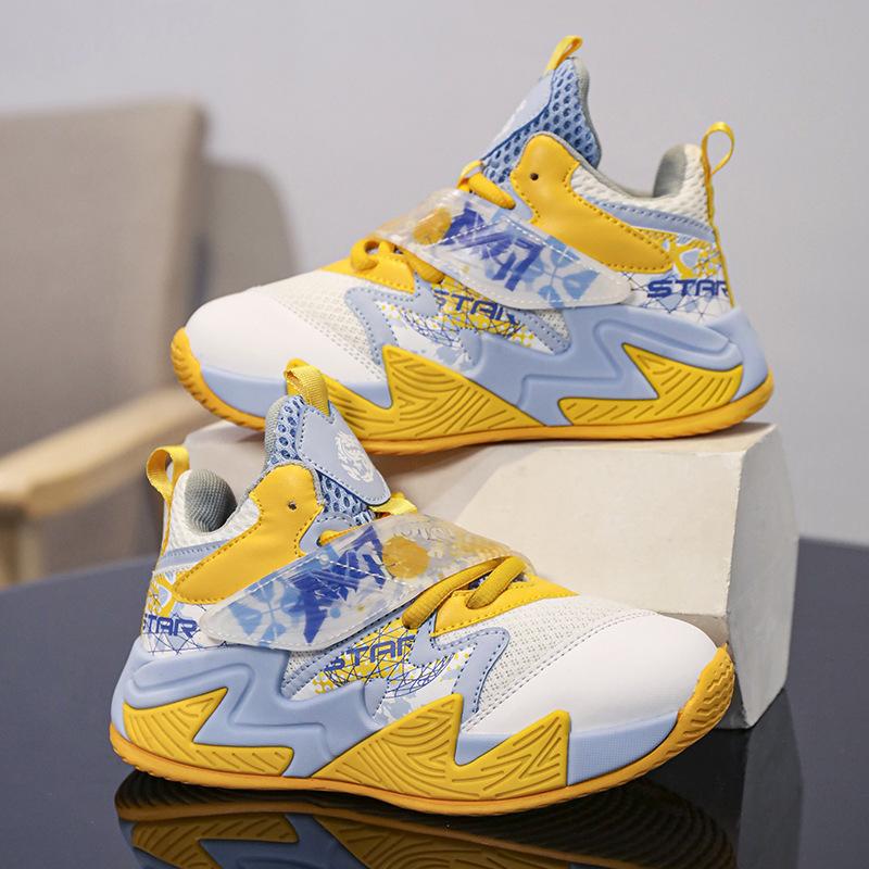 Boys Shoes Autumn 2025 New Children's Sports Shoes Medium and Older Children's Basketball Shoes Boys Training Shock-absorbing Running Shoes
