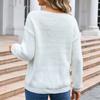 Women's Casual Solid Sweater Chest Pocket  Neck Long Sleeve Fall Knit Top Pullover