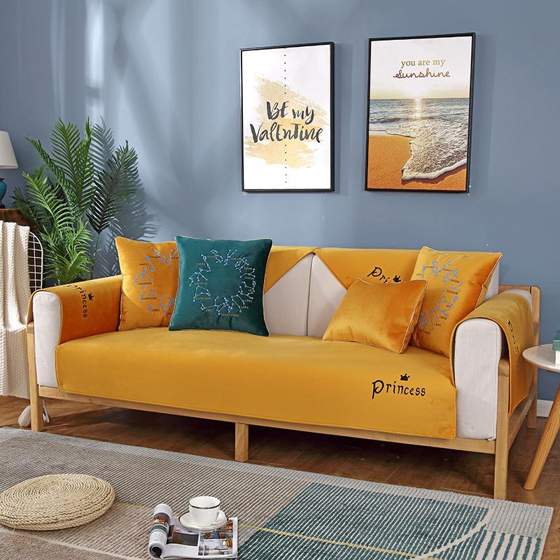 

Waterproof Sofa Cushion Four Seasons Universal Simple Non-Slip Summer Cushion All-Inclusive Sofa Cover Cover Urine Insulation Non-Stick Wool 70*70