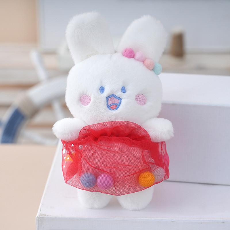 

Плюшевый брелок в виде кролика с набивкой из ПП хлопка для украшения сумки, подарок для детей ярко-розовый