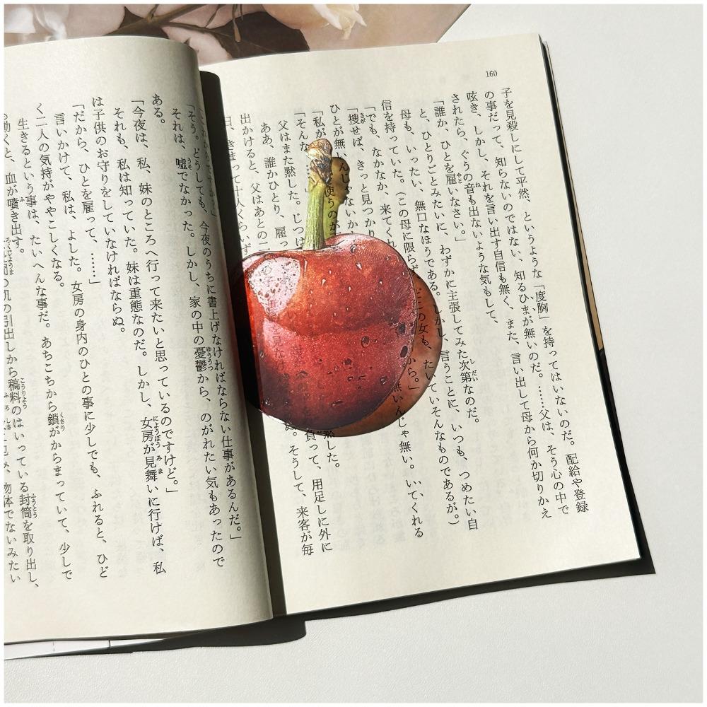 

Durable Acrylic Bookmark Simulation Fruit Clear Book Reading Marker Transparent Book Pages Mark Tool Reading Gift