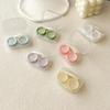 Contact Lens Holder with Tweezers Compact Transparent Plastic Case for Safe Hygienic Storage Anywhere