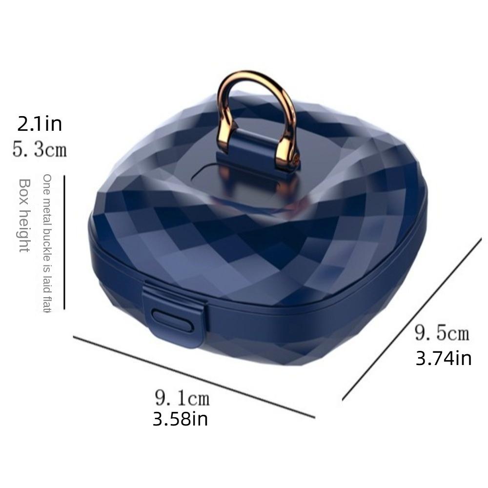 Solid Color Jewelry Box Portable Earring Organizer Makeup Case Necklace Ring Case  For Girls