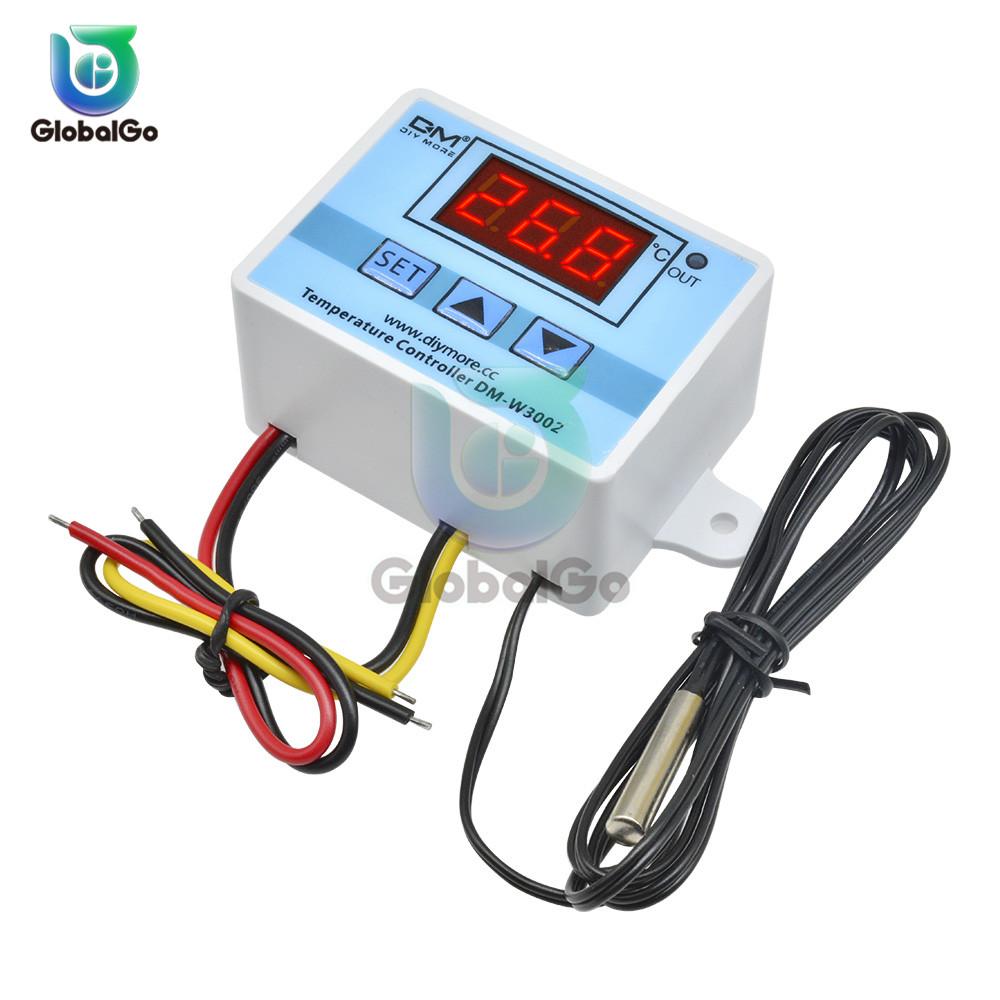 W3002 12V 24V 110V 220V LED Digitální regulátor teploty Termostat Termoregulátor Senzor Měřič Lednice Vytápění Vody Chlazení