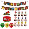 Birthday Super Mario Party Decor Suit Supplies Set Balloon Banner Topper Cake