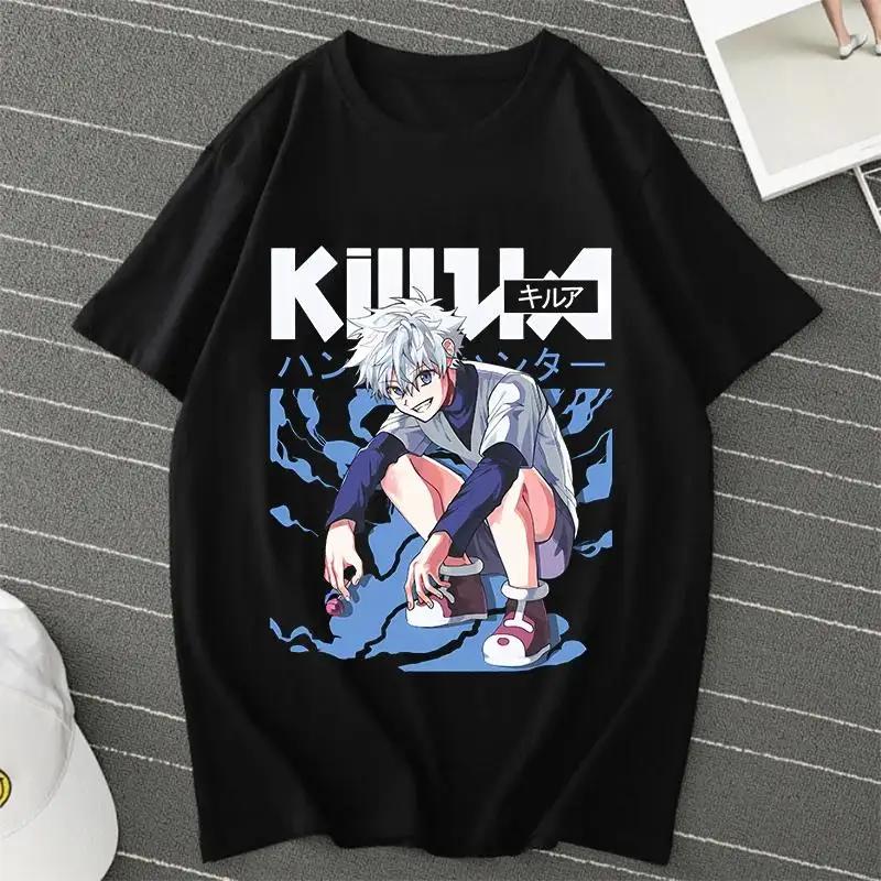 25Anime Hunter X Hunter Killua Zoldyck T Shirt Men Women Casual Fashion Harajuku Short Sleeve Crew Neck Plus Size Unisex T Shirt