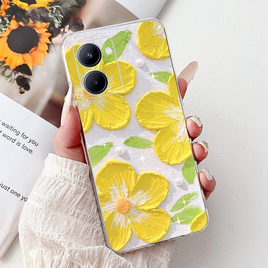 For Realme C33 2023 Case RMX3627 Colorful Flowers Painted Cover Soft Silicone Case For Realme C31 C 33 RealmeC31 RealmeC33 Shell