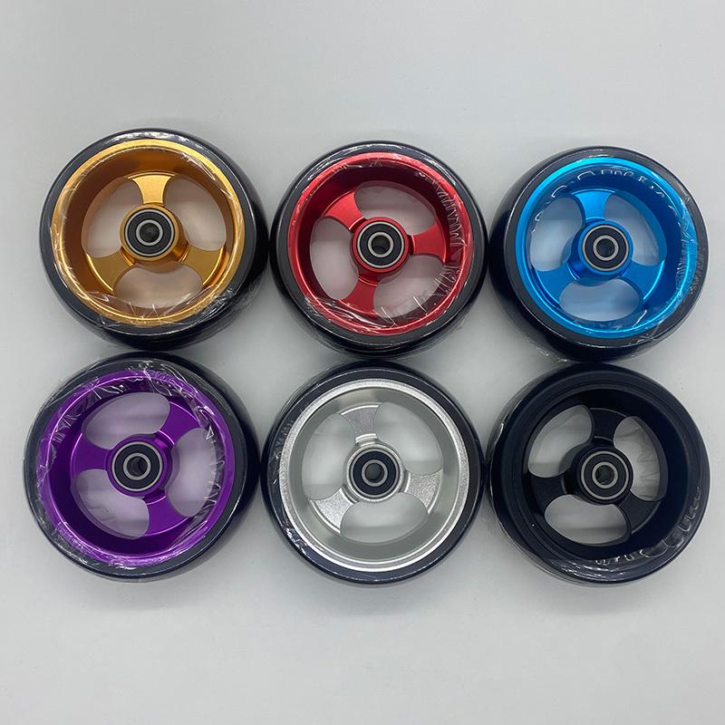 A Pair of Sports Wheelchair Front Wheels and Forks, 5inch Wheels, Made of Aluminum Alloy with Pu Wheels, High-Speed and Silent