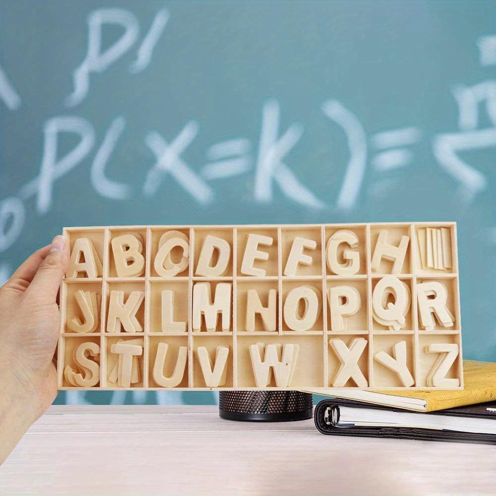 

130 unpainted healthy wooden craft letters, letter learning tool, perfect for home decoration and personalized gifts