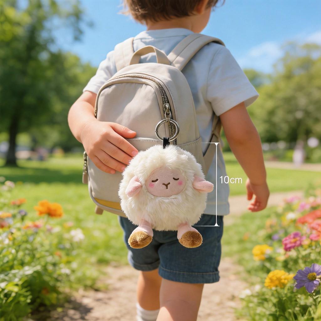 Cute Sheep Plush Pendant With Polyester Filling For Childrens Accessories