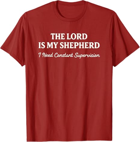 The Lord Is My Shepherd I Need Constant Supervision Funny TShirt Y2k Christian Sarcastic Humor Saying Tee Fashion Novelty Gift S