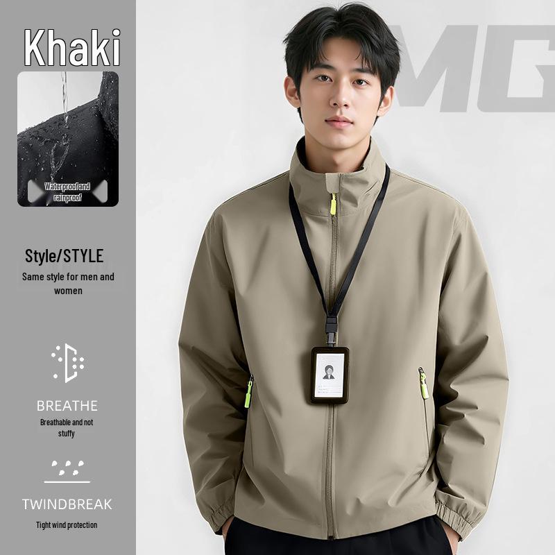 DL Red Custom Logo Windbreaker Jacket for Autumn Auto Repair Shop & Company Group 3XL