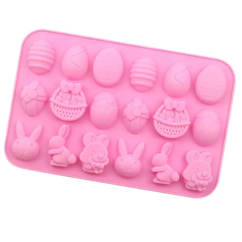 Easter egg bunny Silicone Cake Baking Mold Handmade Chocolate Candy Mold DIY Ice Cube Tray Molds