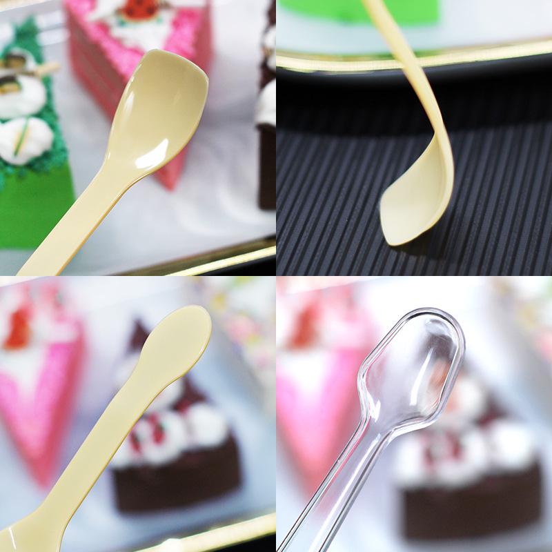 Individually Packaged Transparent Disposable Tasting Spoons for Ice Cream, Yogurt, and Pudding
