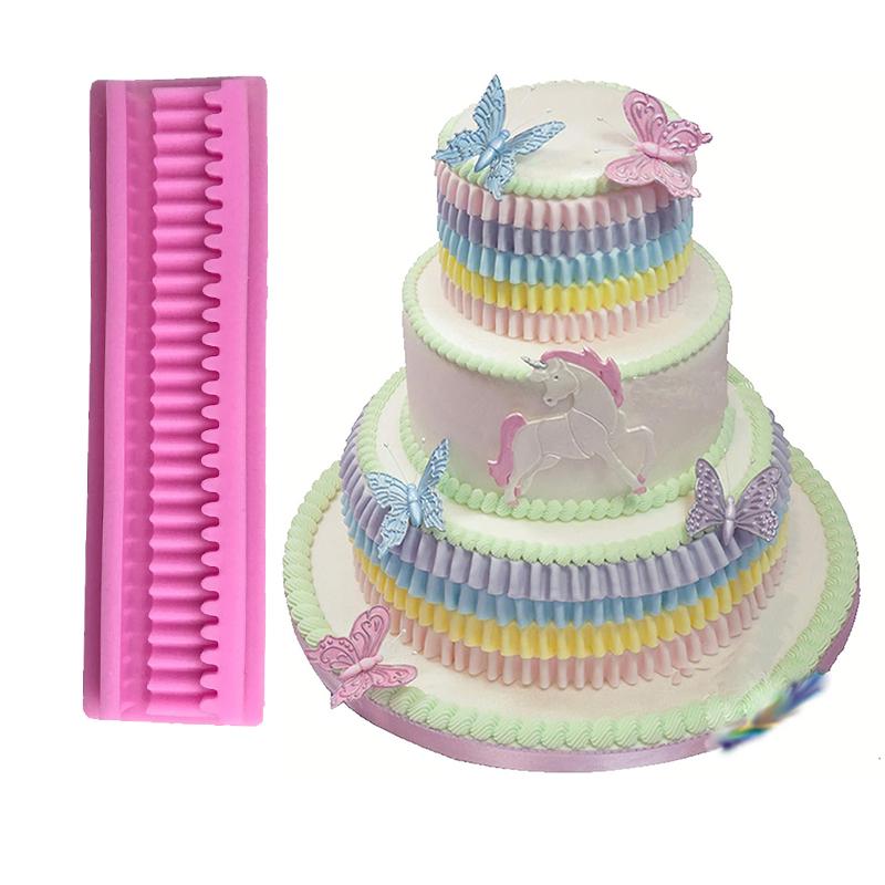 

Форма для помадки для торта, плиссированная кружевная форма для волн, юбка, оборка, складка, сахарная поделка, детский душ, кухонные принадлежности, кондитерские инструменты