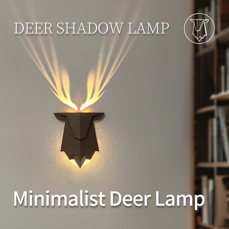 Deer Antler Projection LED Wall Lamp Remote Control Dimmable Timer Night Light Halloween Christmas Party Decoration Lights