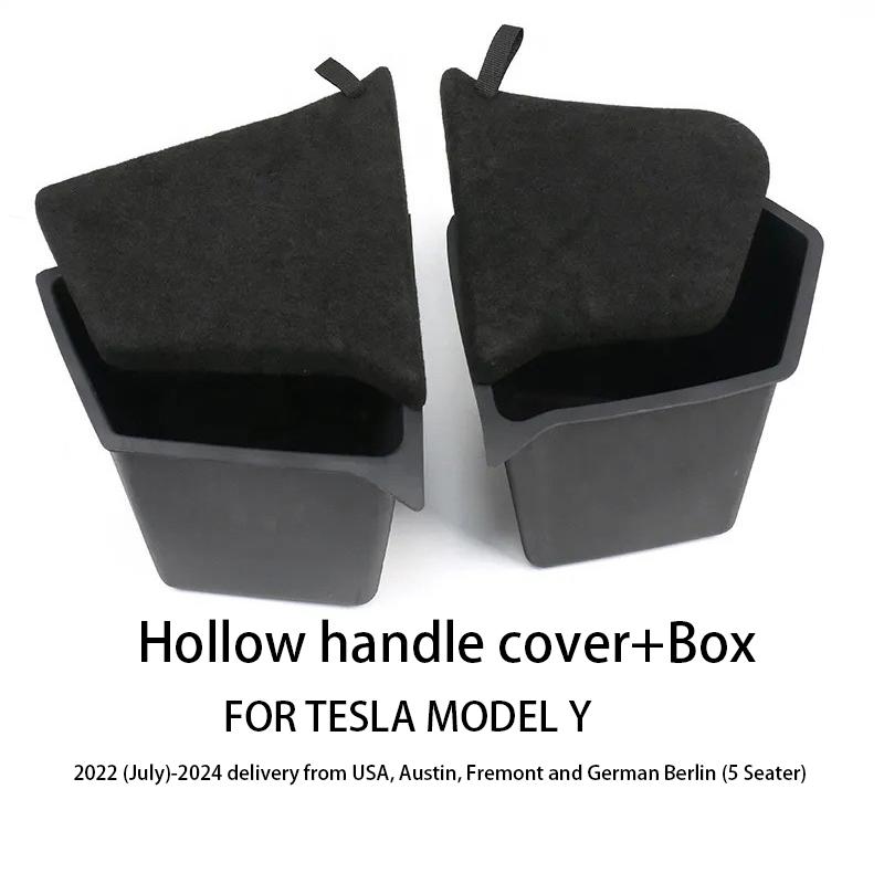 Trunk Side Storage Bins For Tesla Model Y-Berlin/Austin 2022-2025 Cargo Compartment Organizer Bucket TPE Box & Carpet Lids