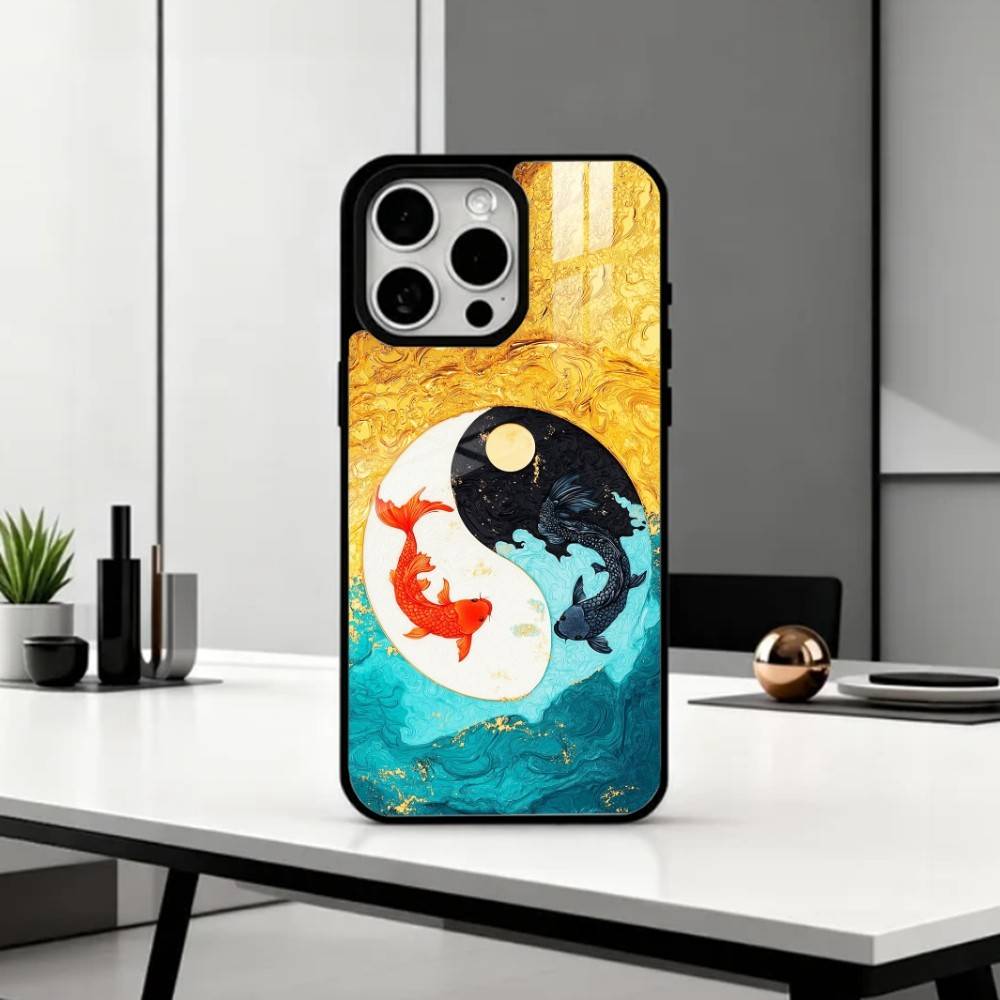 Y-Yin Yang Koi Fish Zen Art   Phone Case For iPhone17,16,15,14,13,12,11 Plus,Pro Max Magnetic For Magsafe Wireless Charging