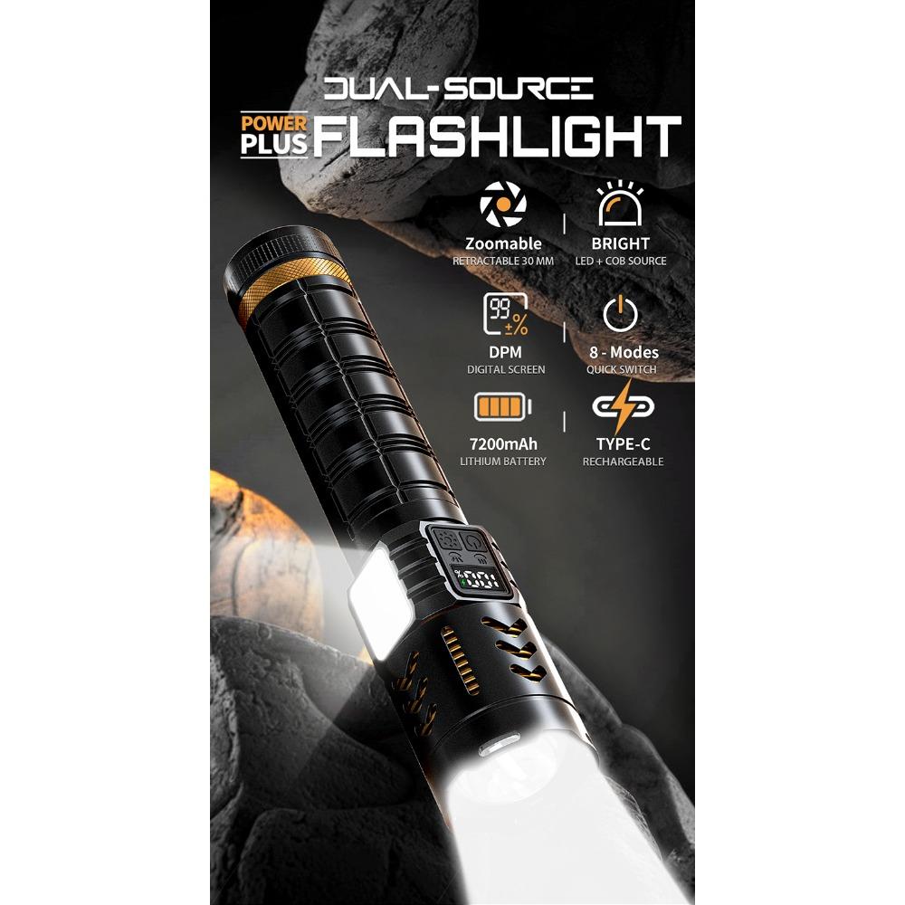 Strong Light Flashlight Rechargeable Aluminum Alloy,drop Resistant and Cold Resistant,remote Flashlight,outdoor Exploration and Emergency Situations