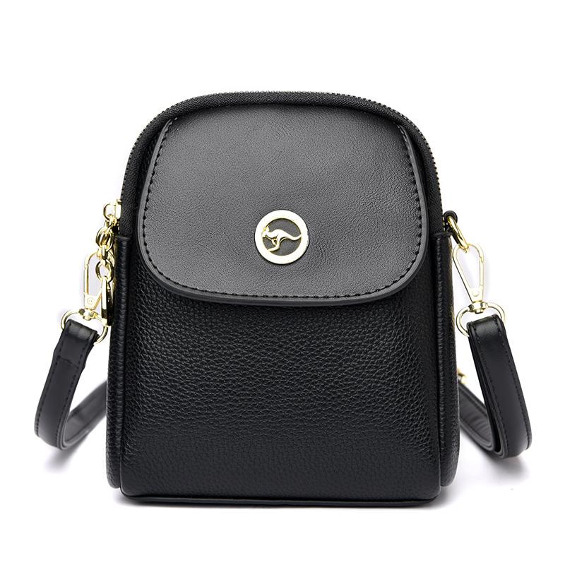 Fashion Color Blocking PU Leather Woman Mobile Phone Bag and Purses New Leisure Lady Crossbody Bag Luxury Designer Shoulder Bag