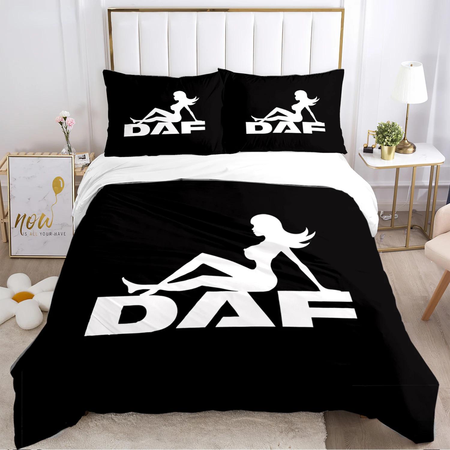 

Постільна білизна з логотипом вантажівки DAF, мультяшна ковдра, м яка ковдра та наволочки для підлітків, хлопчика, односпальна/двоспальна/королівська/суперкоролівська US King(264x228cm)