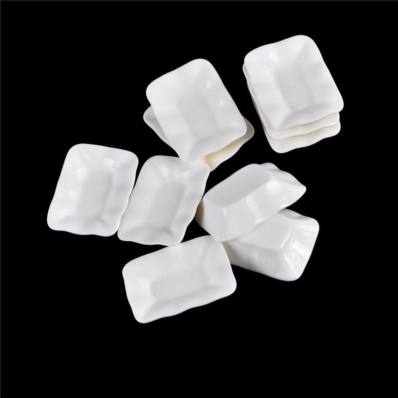 10Pcs Dollhouse Miniature Resin Trays Plates Doll Mini Food Dishes Tableware