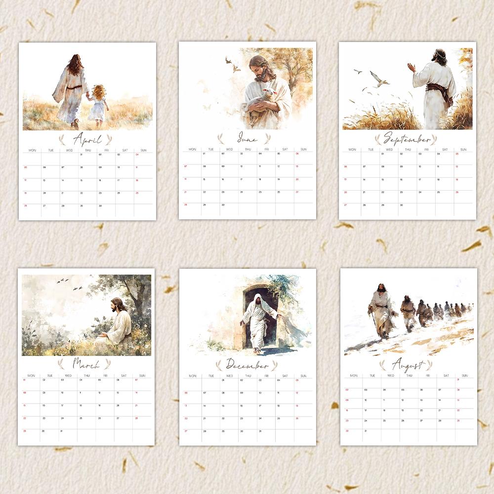 1 st 2026 Väggkalender, Tema Jul Jesu Födelse, Religiös Gåva, 12 Vackra Designer, Perfekt för Jul, Nyår