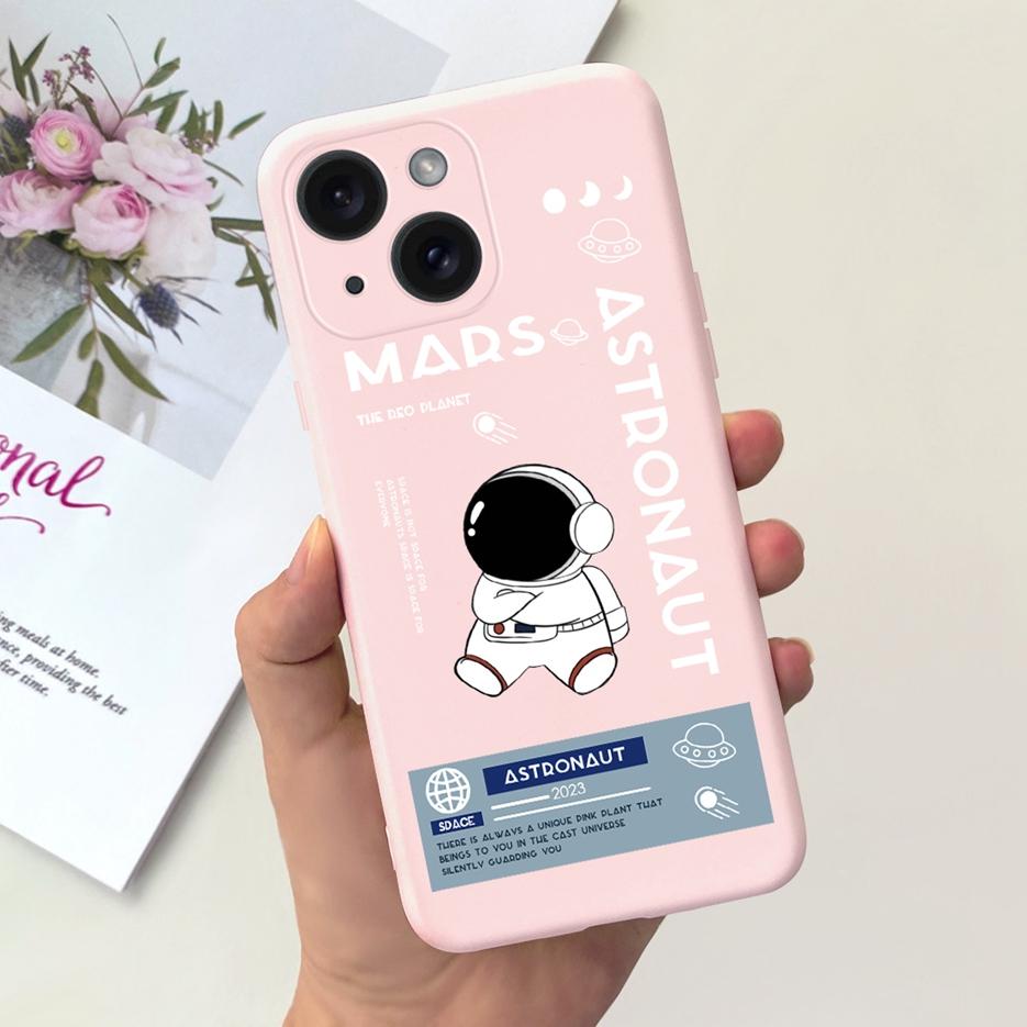 For Apple iPhone 15 Case Stylish Moon Spaceman Cartoon Cover Soft Silicone Phone Case For iPhone 15 Pro Max iPhone15 Plus Bumper