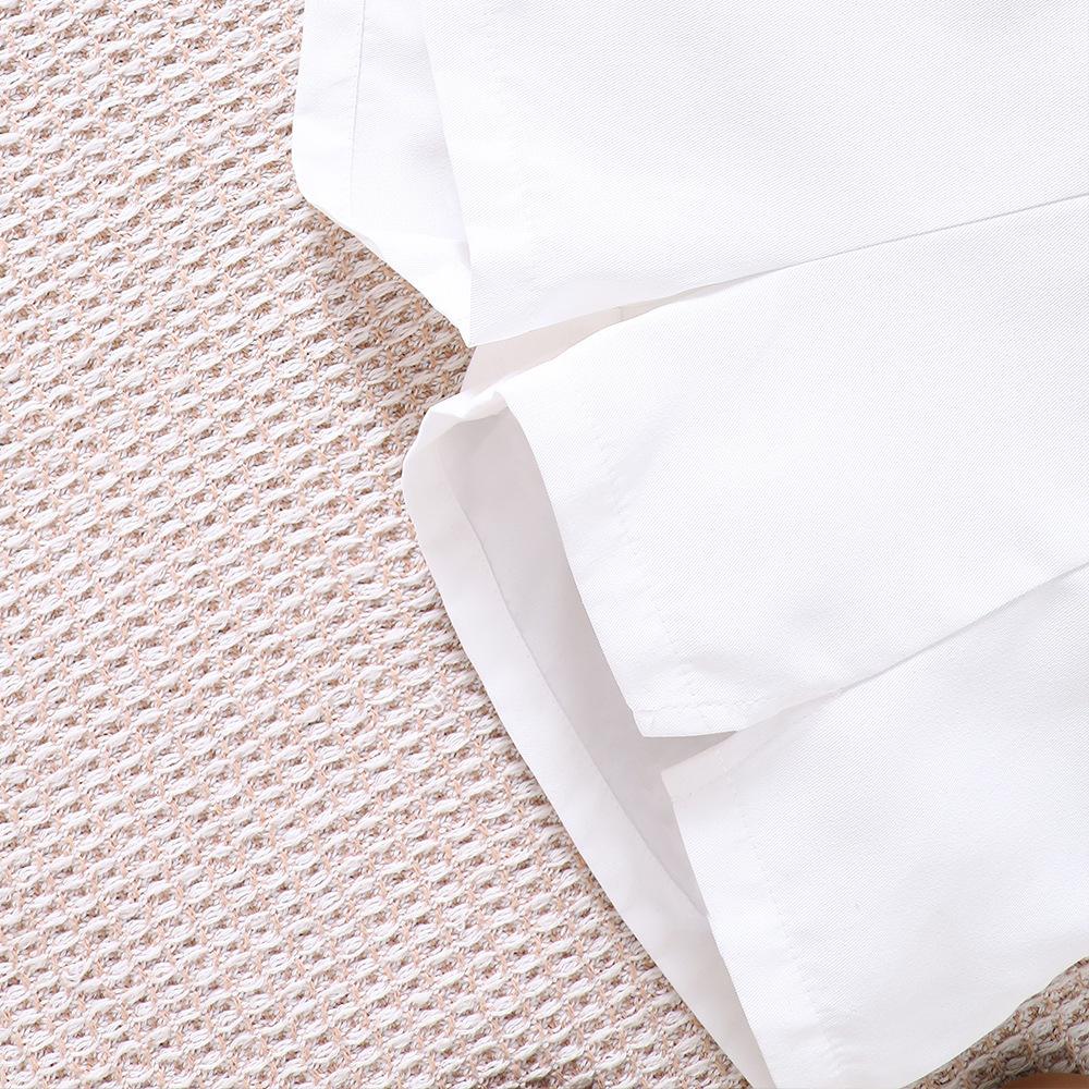 8-12Y Children's Casual Suit Girls Spring and Summer Girl Trousers Set New Bubble T-shirt + Shorts Set 2pcs