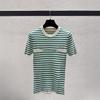 26 Years of New College Style Striped Knitted Top Women's Crew Neck Series Contrasting Color Splicing Striped Elastic Knitted Top