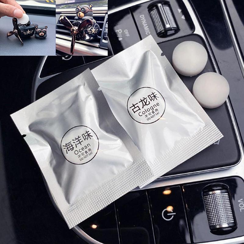 1/5/10Pcs Solid Car Perfume Refills Car Air Vent Clip Replacement Pads Fragrance Freshener for Pilot Bear (Ocean/Rose/Lavender/Lemon/Cologne/Fragrans)